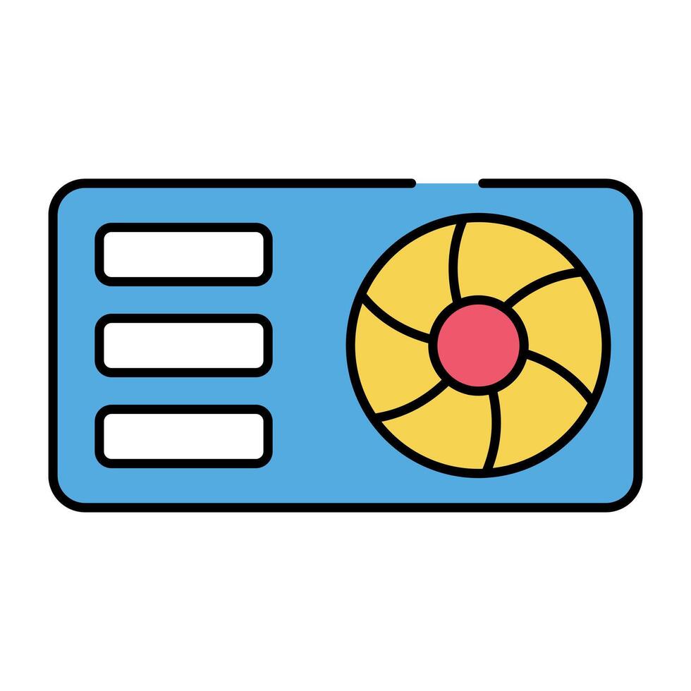 Editable design icon of graphic card vector