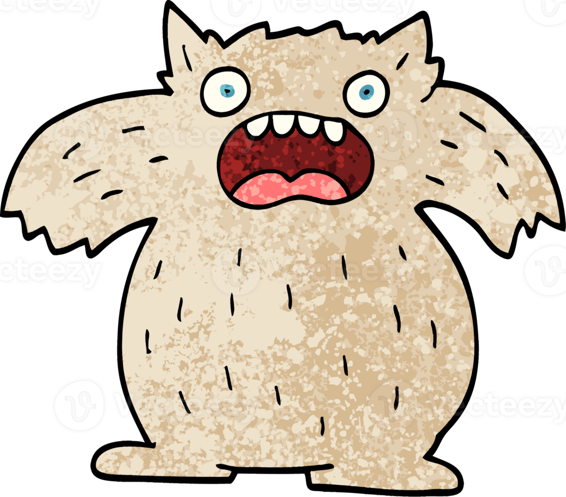 grunge textured illustration cartoon yeti monster png