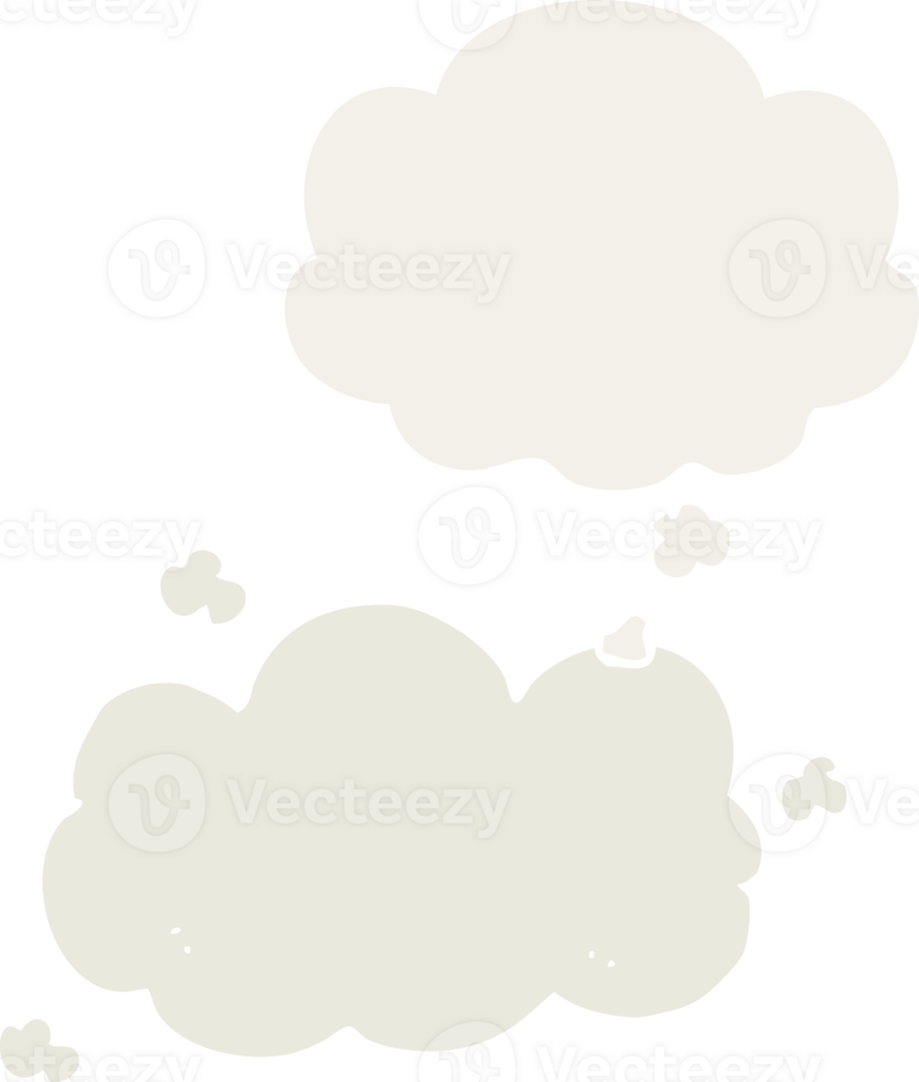 cartoon cloud with thought bubble in retro style png