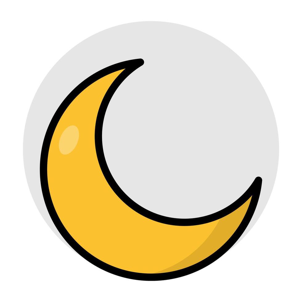 A flat design, icon of moon vector