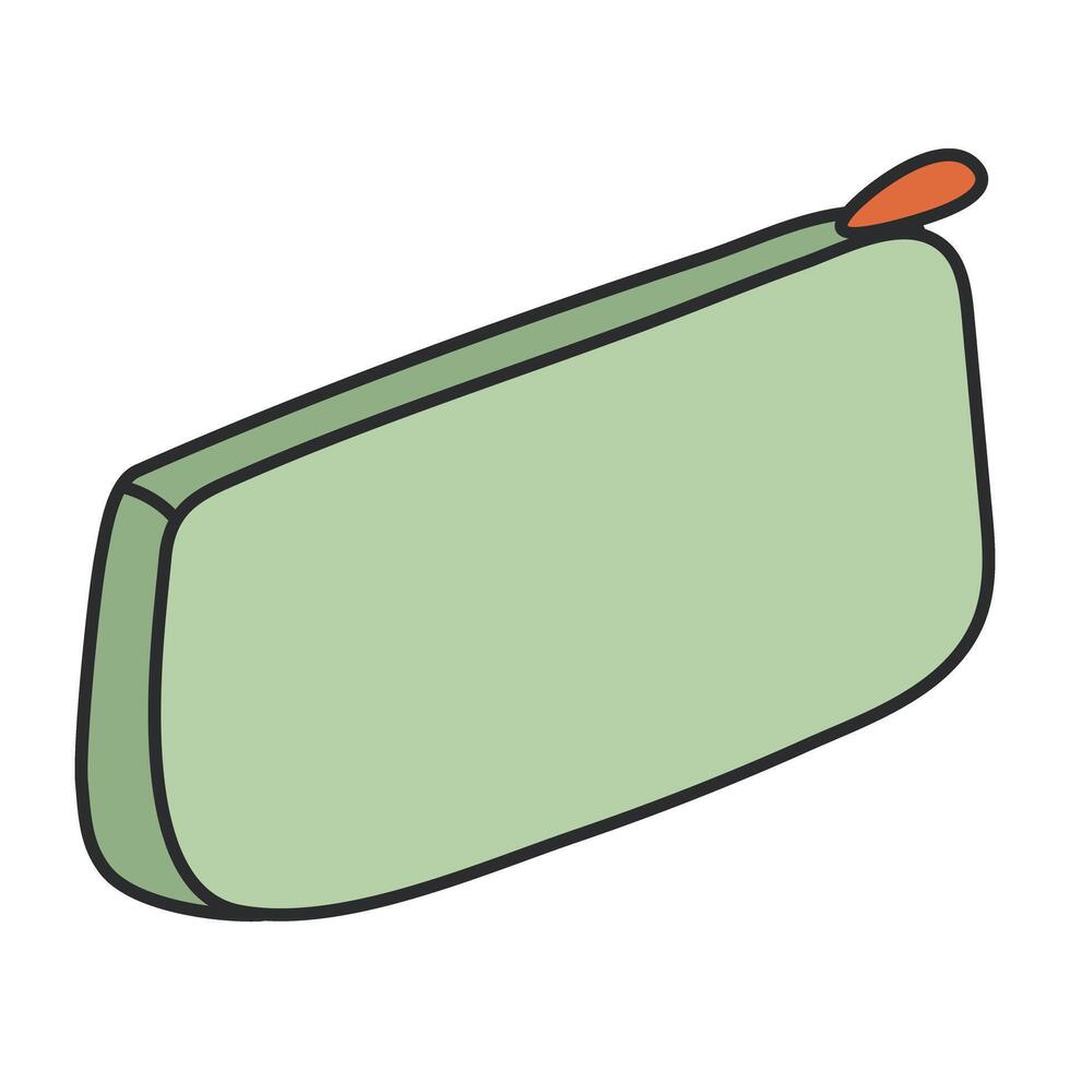 A flat design icon of pencil case vector