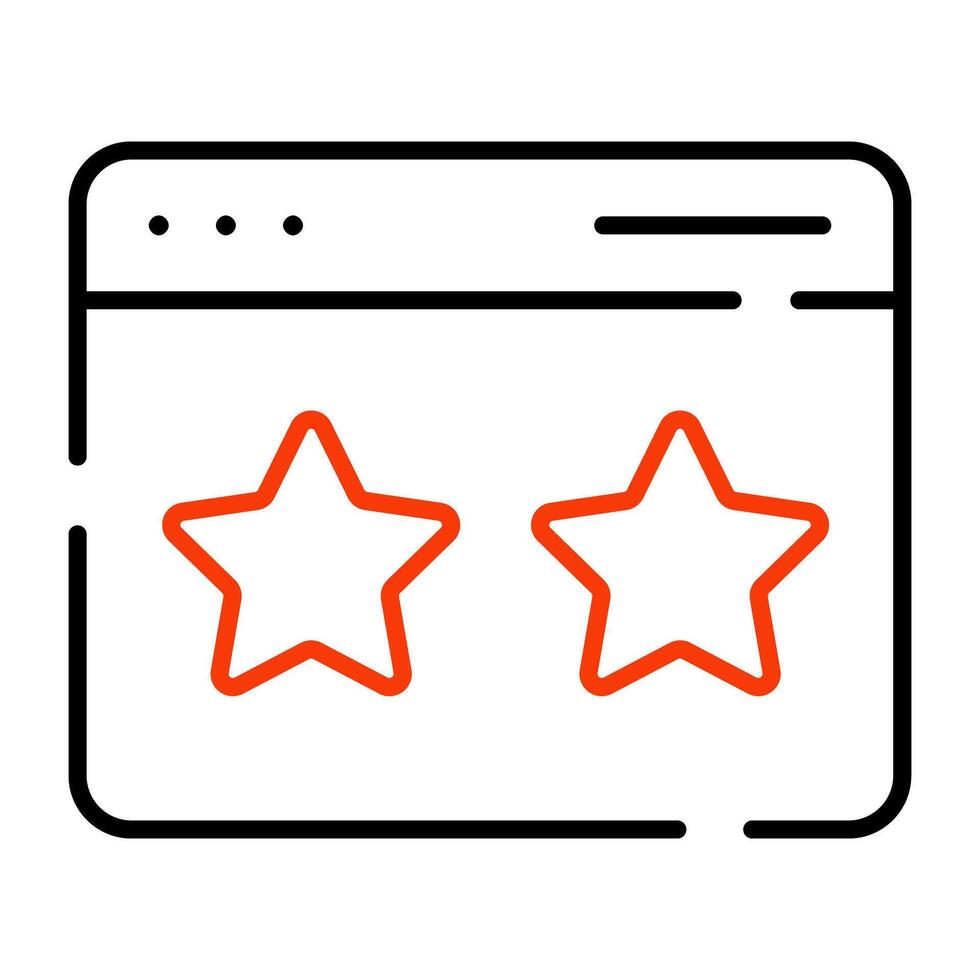 Stars on web page symbolising concept of web ratings vector