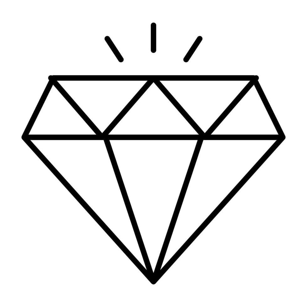 A shining carbon alloy icon, vector design of diamond