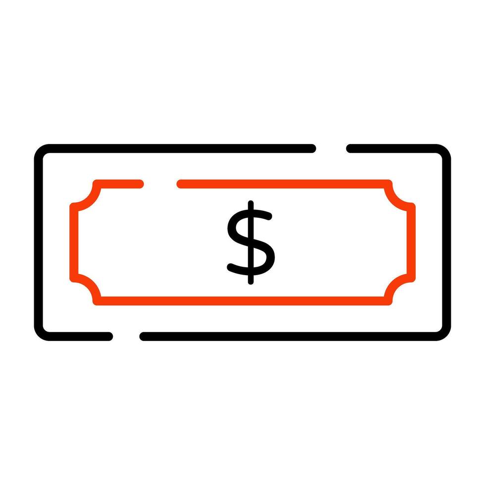 un editable diseño icono de billete de banco vector