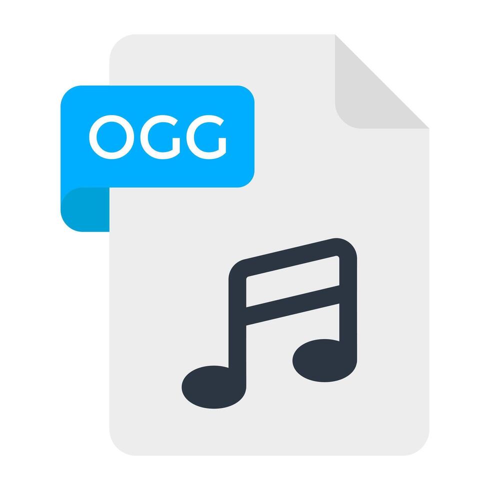 Music note on paper denoting concept of ogg file vector