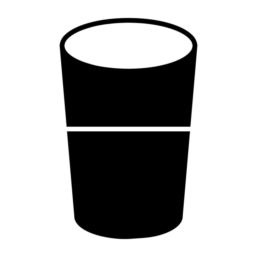 A solid design icon of glass vector