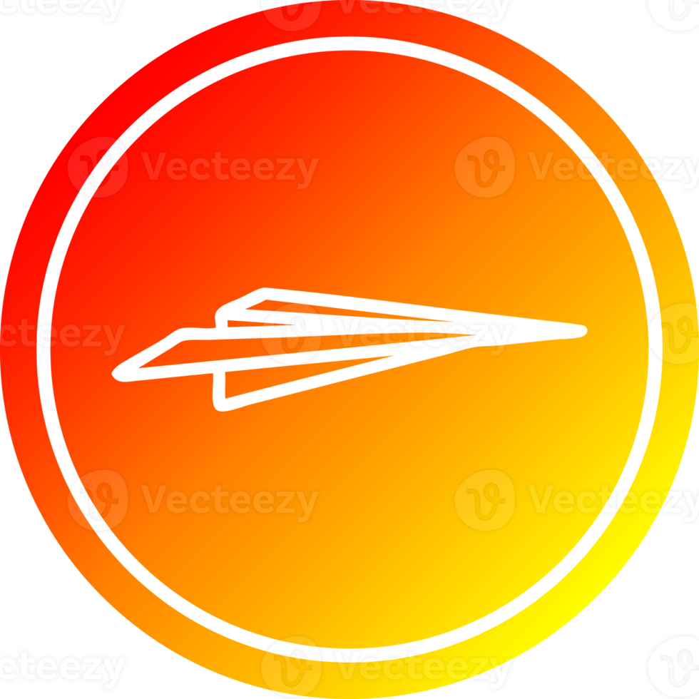 paper plane circular icon with warm gradient finish png