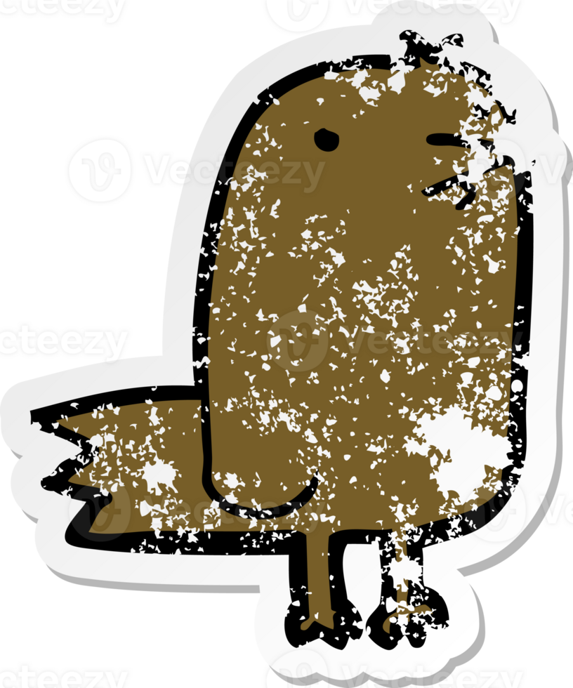 distressed sticker of a cartoon bird png