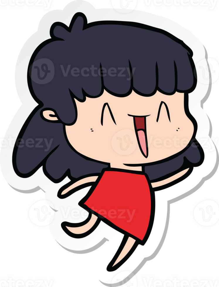 sticker of a cartoon woman png