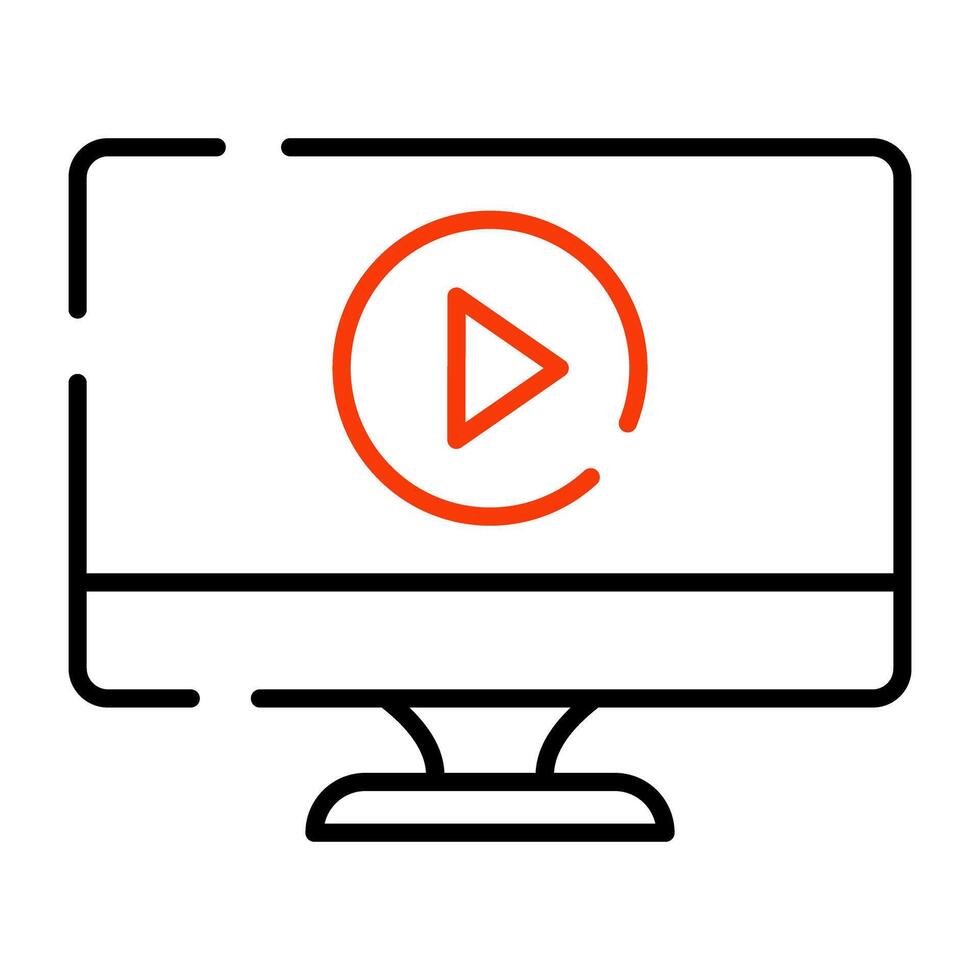 An editable design icon of online video vector