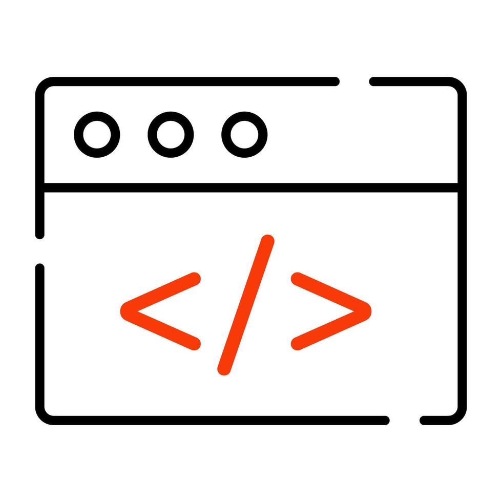 An editable design icon of web coding vector