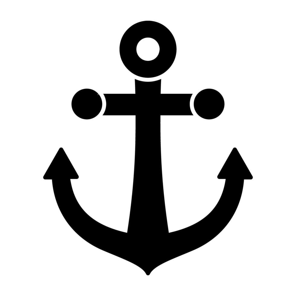 An icon design of anchor vector