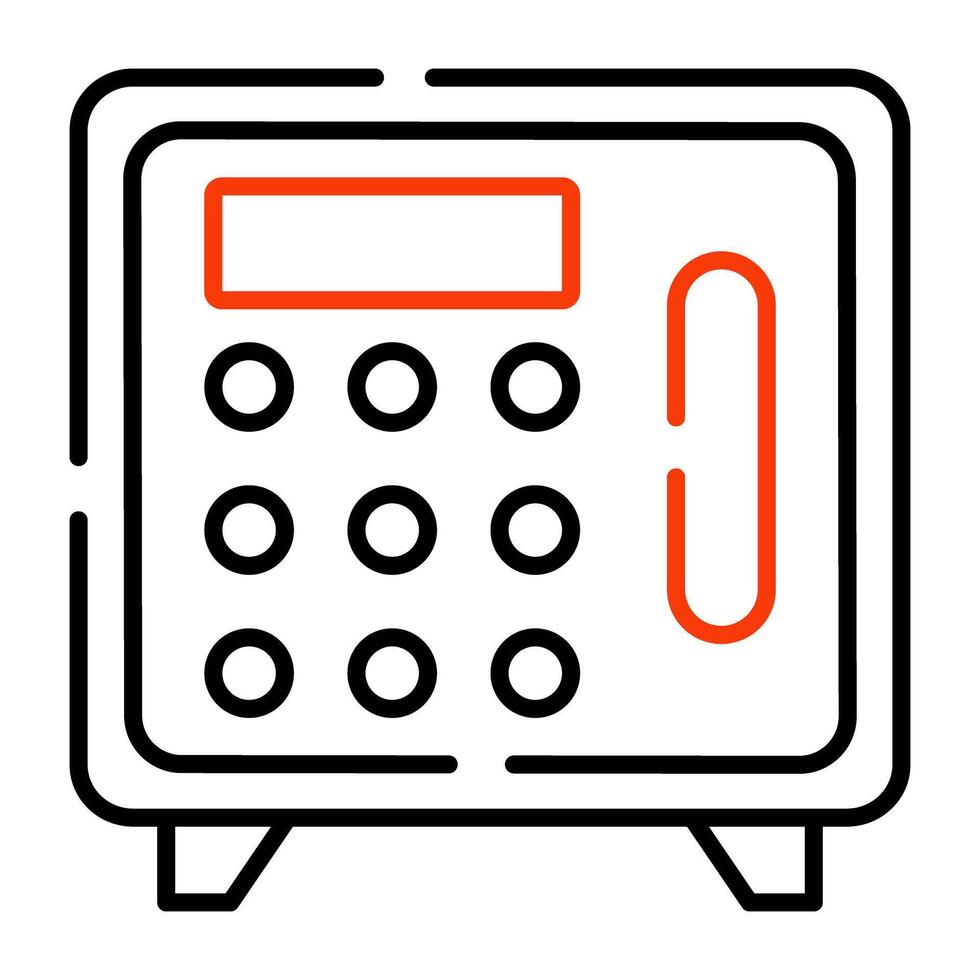 An editable design icon of bank locker vector