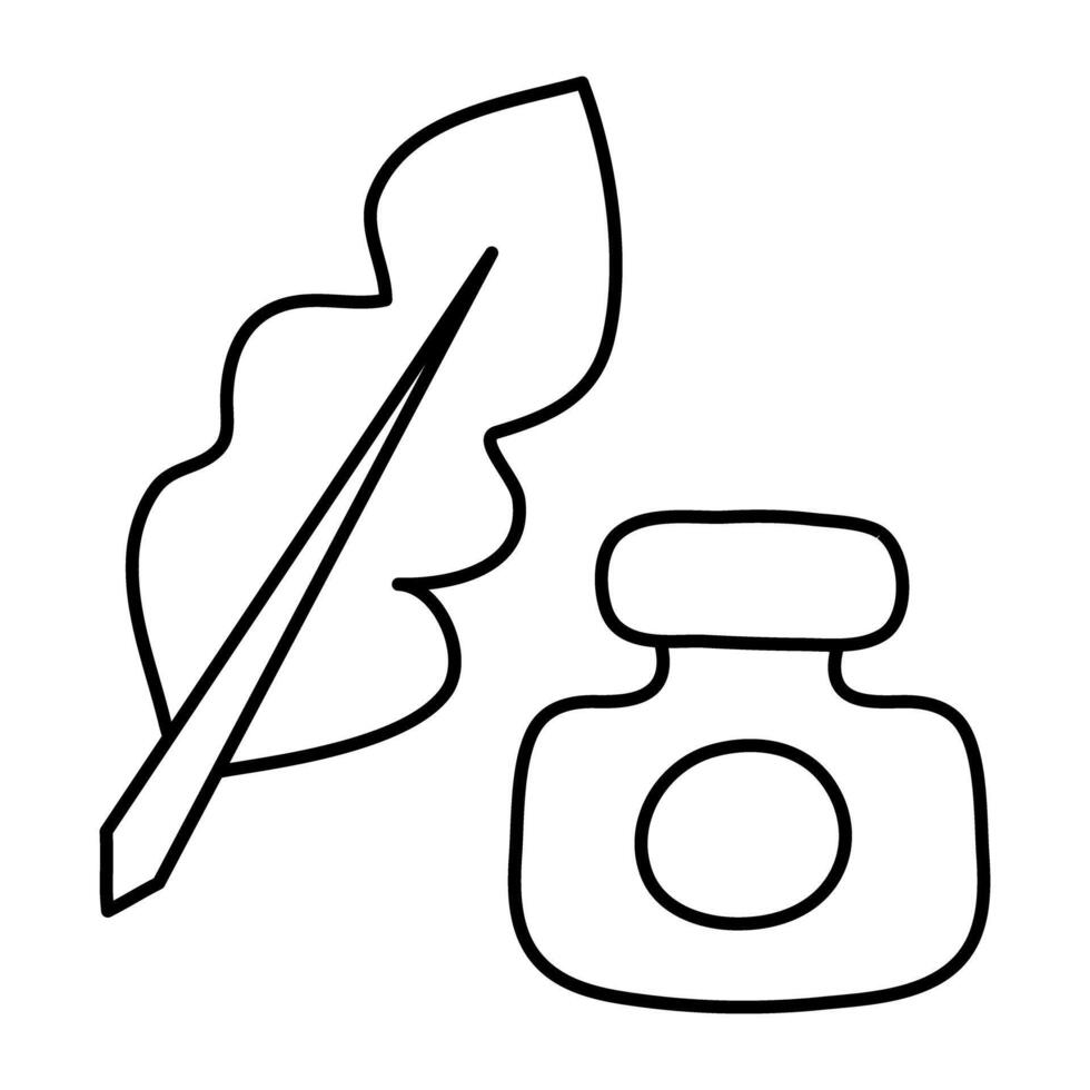 A trendy design icon of quill pen vector