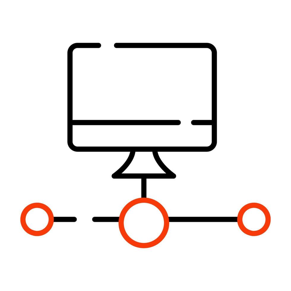 A perfect design icon of connected monitor vector