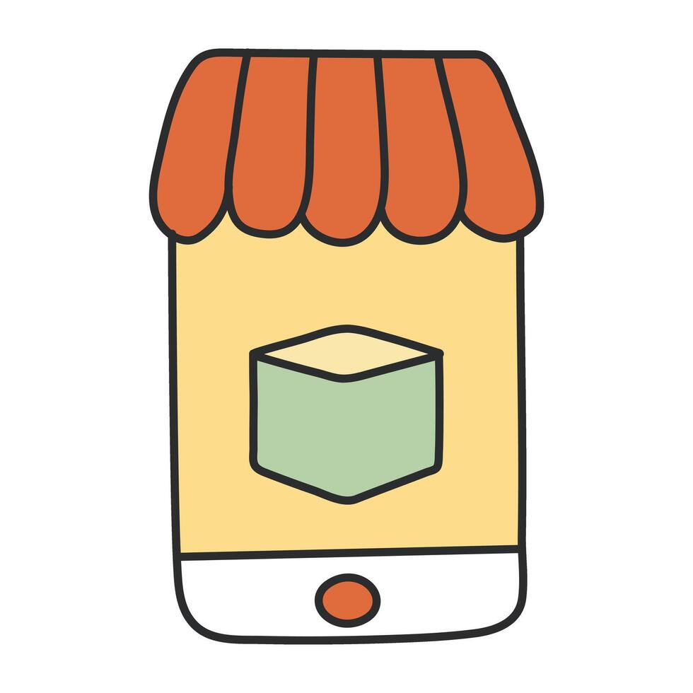 An icon design of mobile store vector