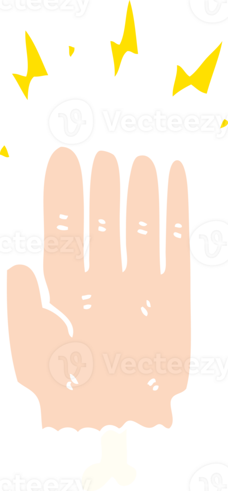flat color style cartoon magic halloween zombie hand png
