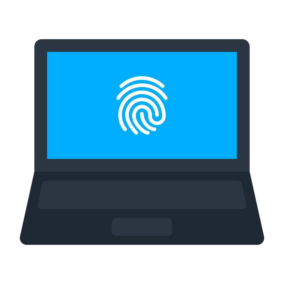A perfect design icon of laptop thumbprint vector