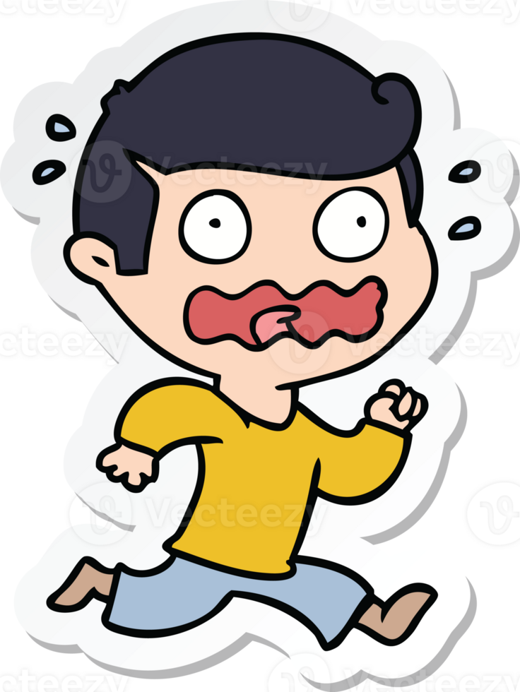 sticker of a cartoon man totally stressed out png