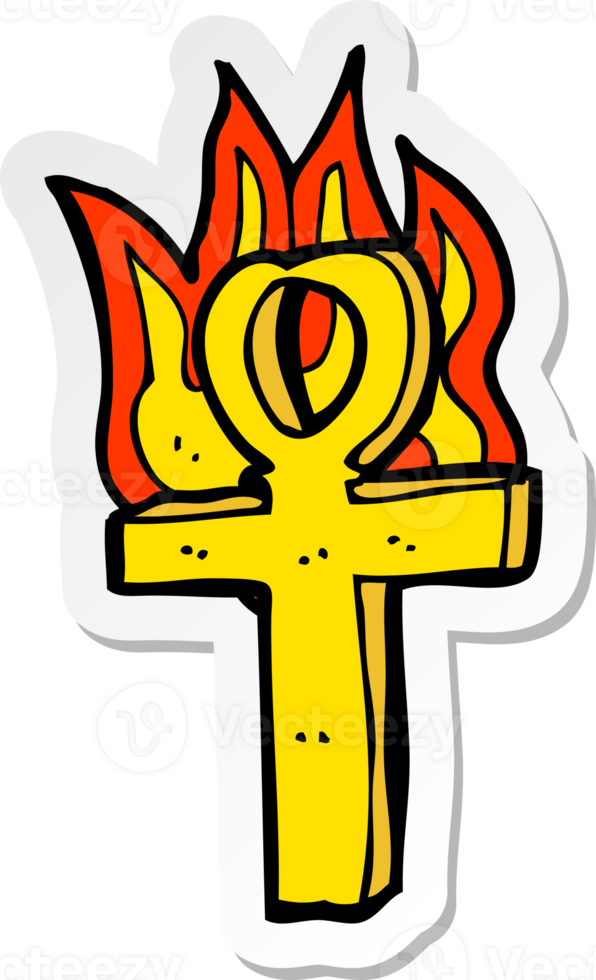 pegatina de un símbolo ankh de dibujos animados png