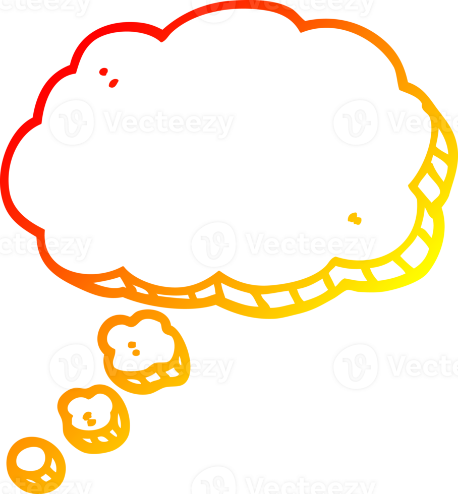 warm gradient line drawing of a cartoon speech bubble png
