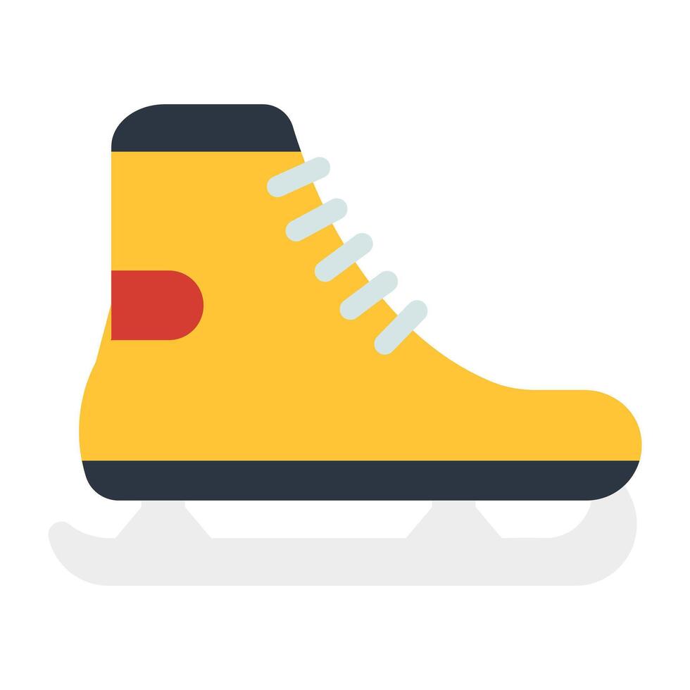 Adventurous footwear icon, flat design of ice skate vector