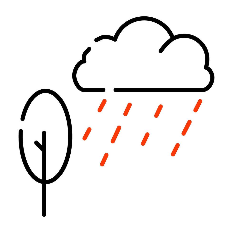un Perfecto diseño icono de bosque lloviendo vector