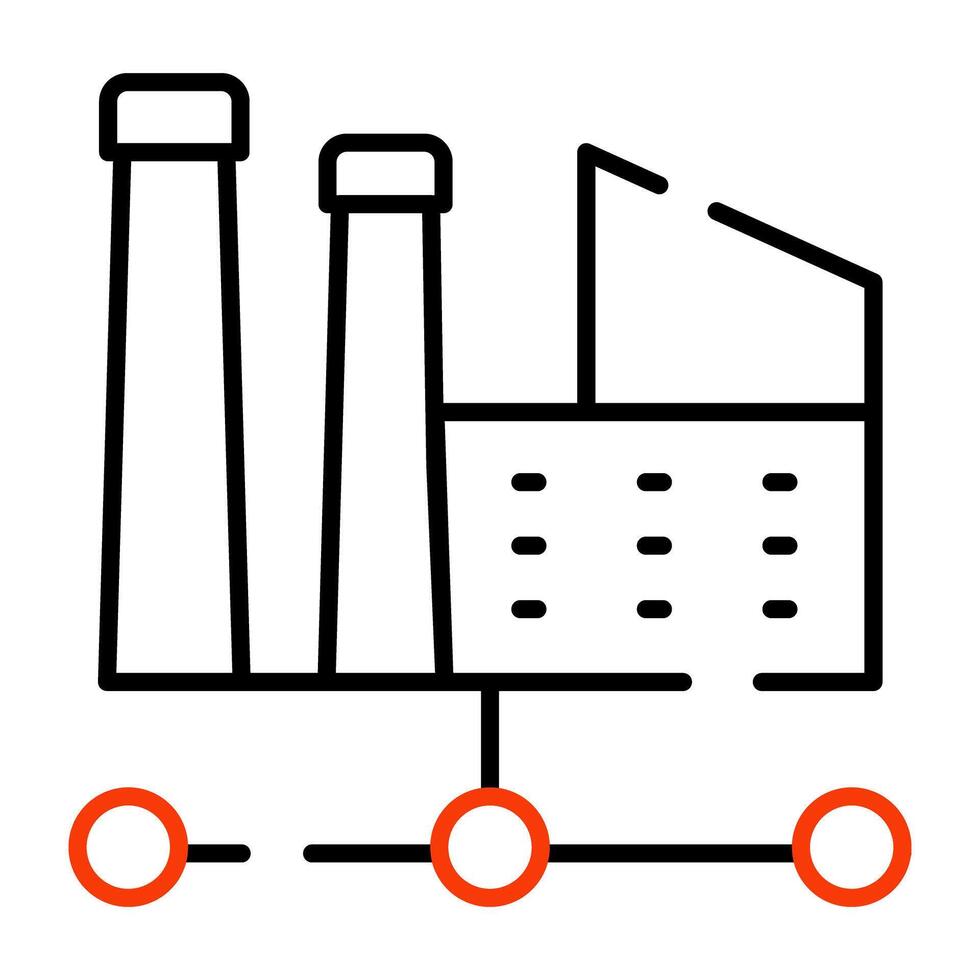 A linear design icon of smart factory vector