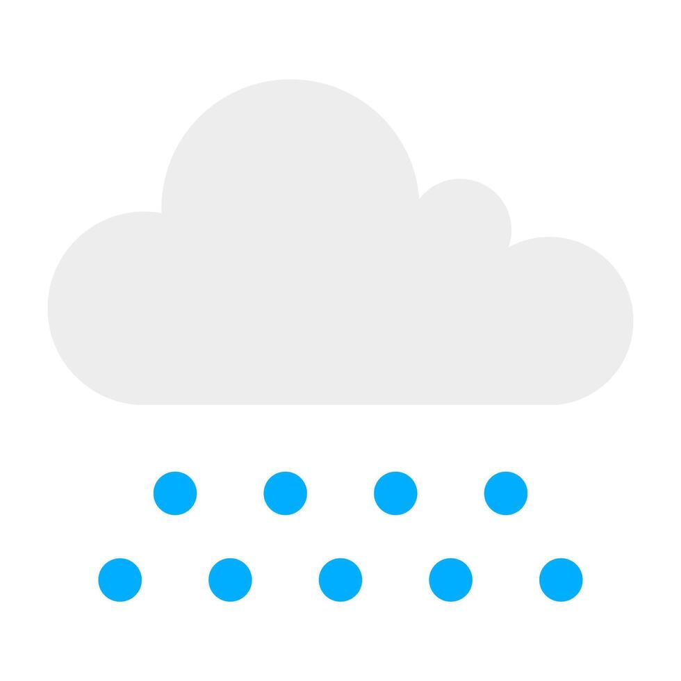 Cloud with raindrops, icon of rainfall vector