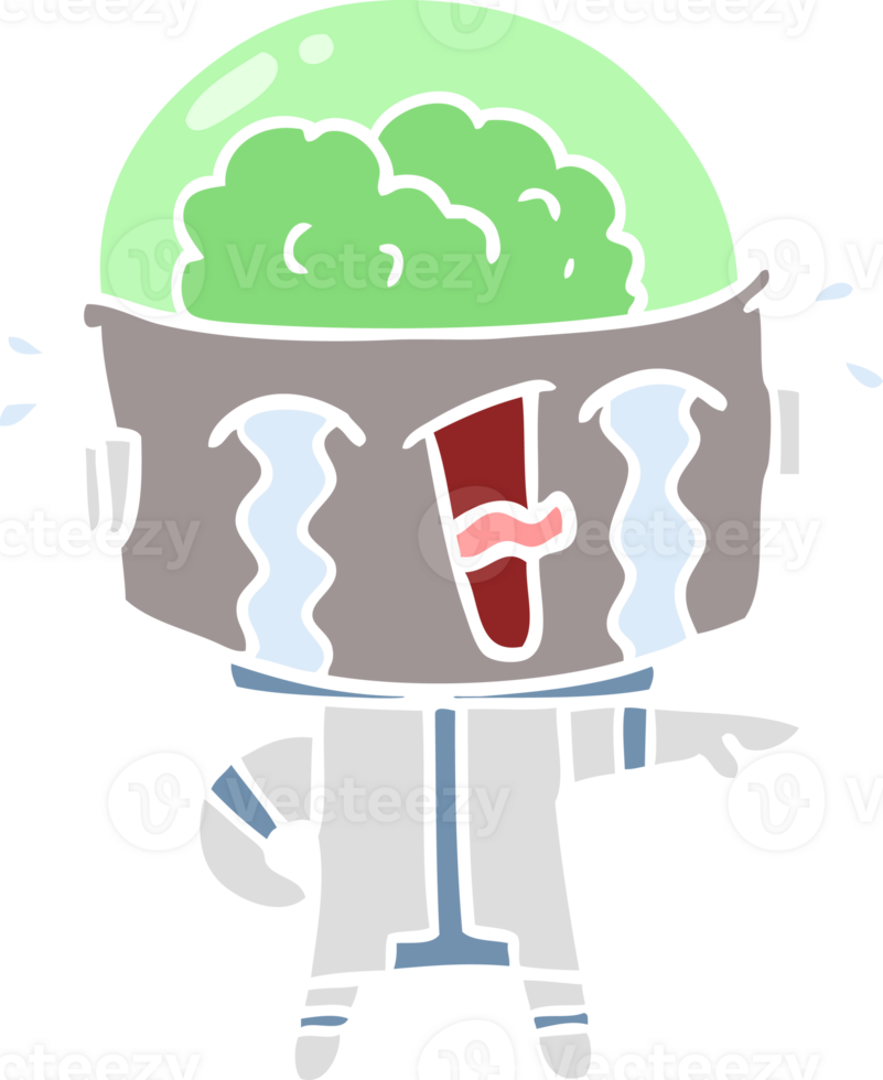flat color style cartoon crying robot png