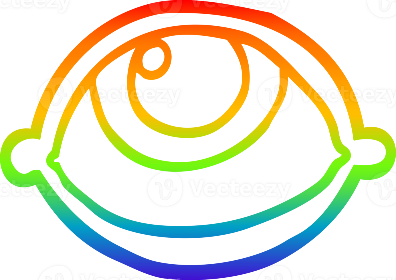 arcobaleno pendenza linea disegno di un' cartone animato tutti vedendo occhio png