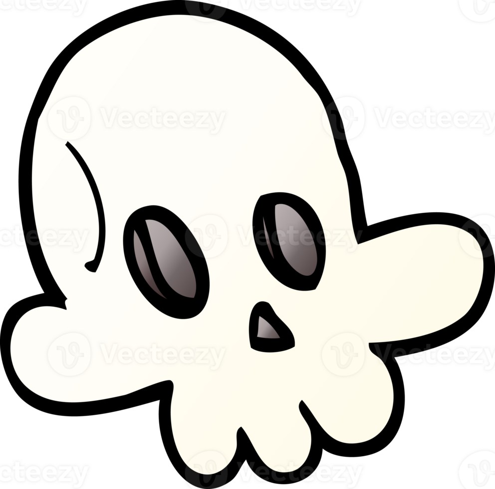 cartoon doodle halloween skull png