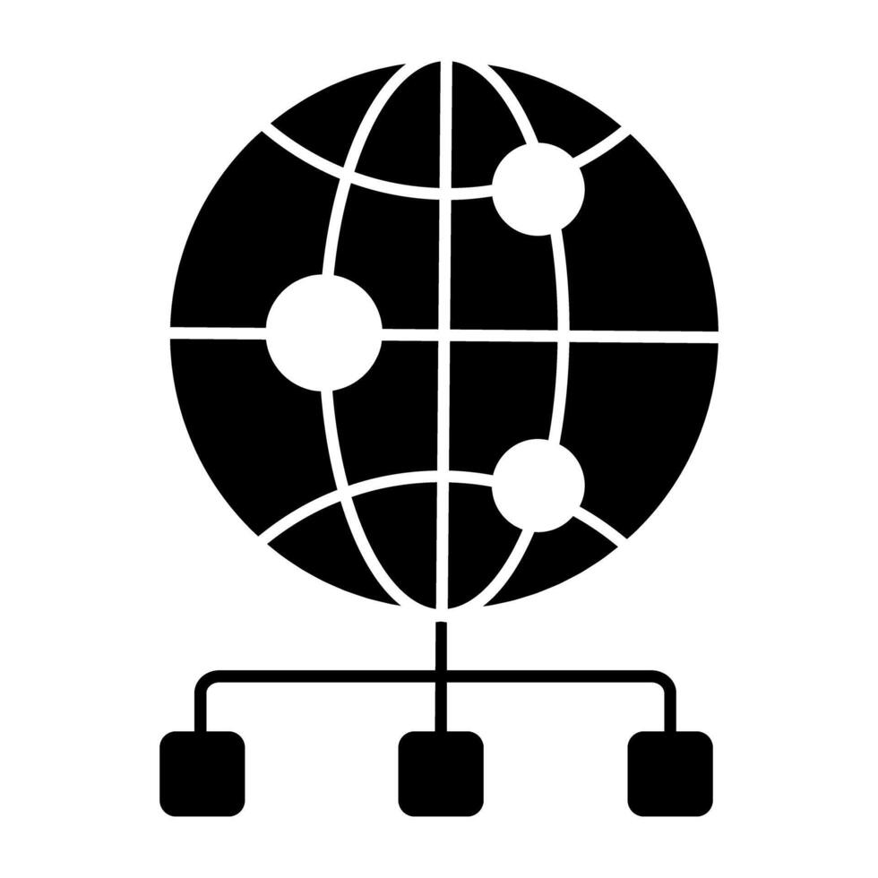 A premium download icon of global network vector