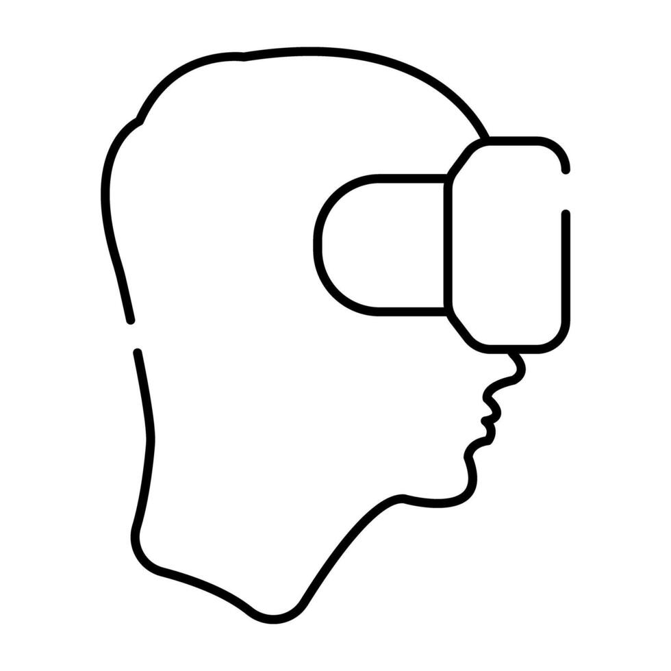 Eyewear accessory icon, linear design of vr glasses vector