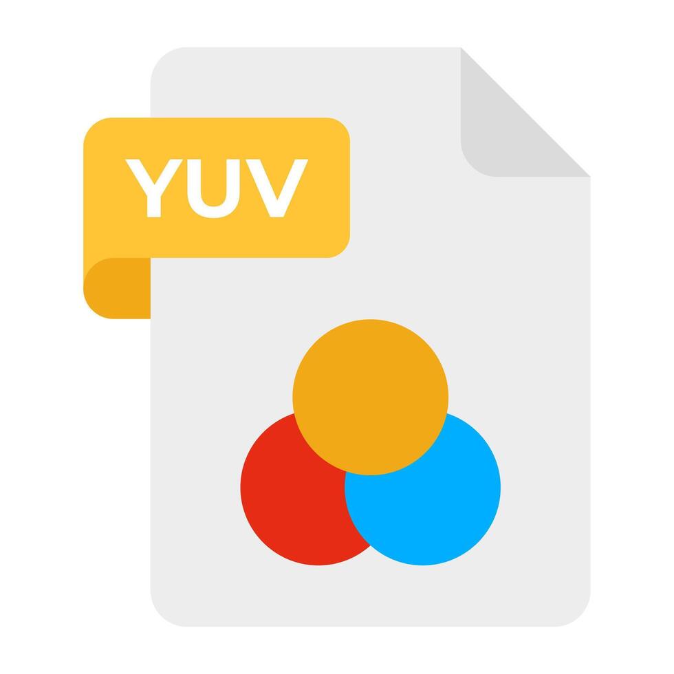 Colorful design icon of yuv file extension vector