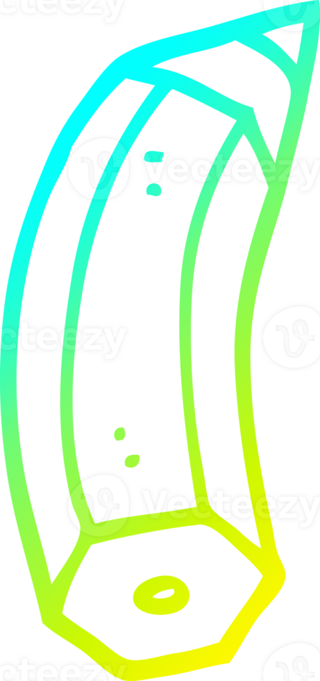 cold gradient line drawing of a cartoon pencil png
