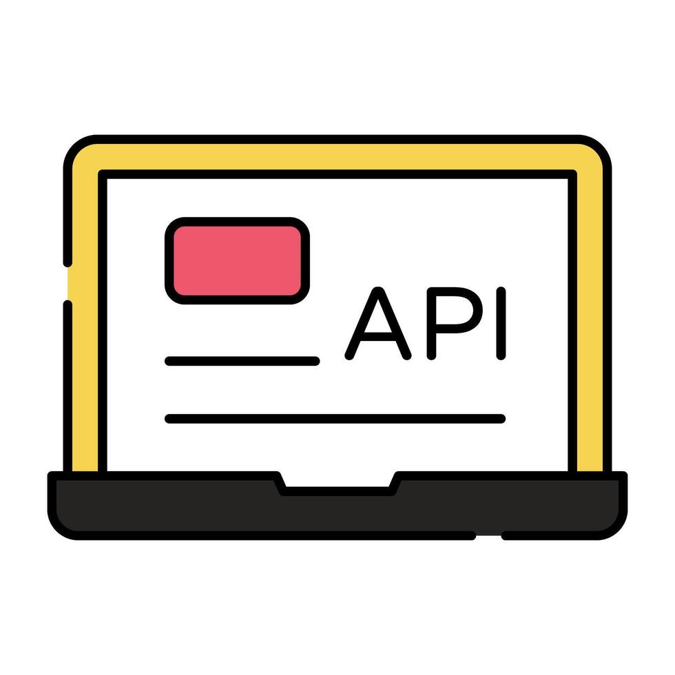 un icono de diseño perfecto de la interfaz de programación de aplicaciones vector