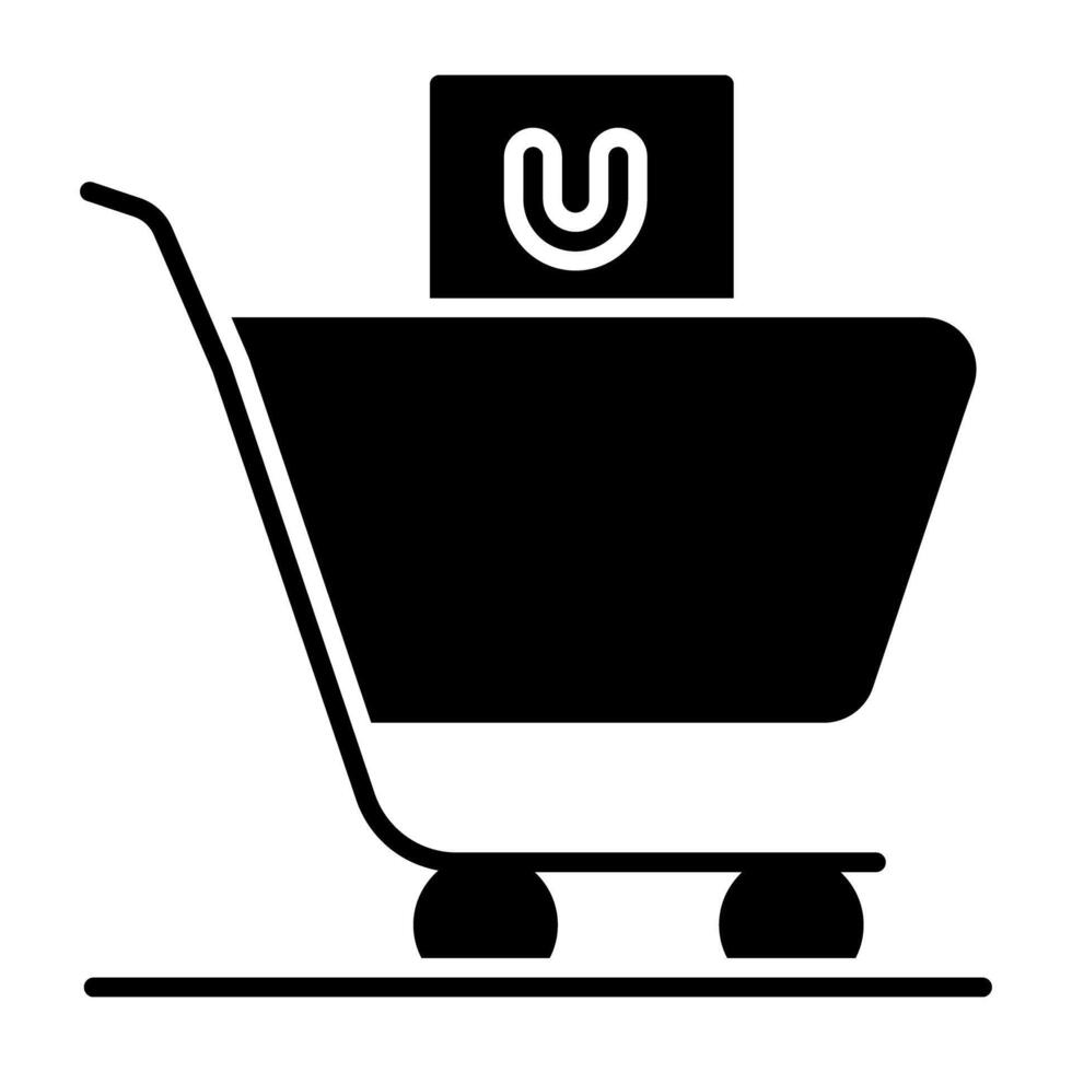 Trendy design icon of shopping cart vector