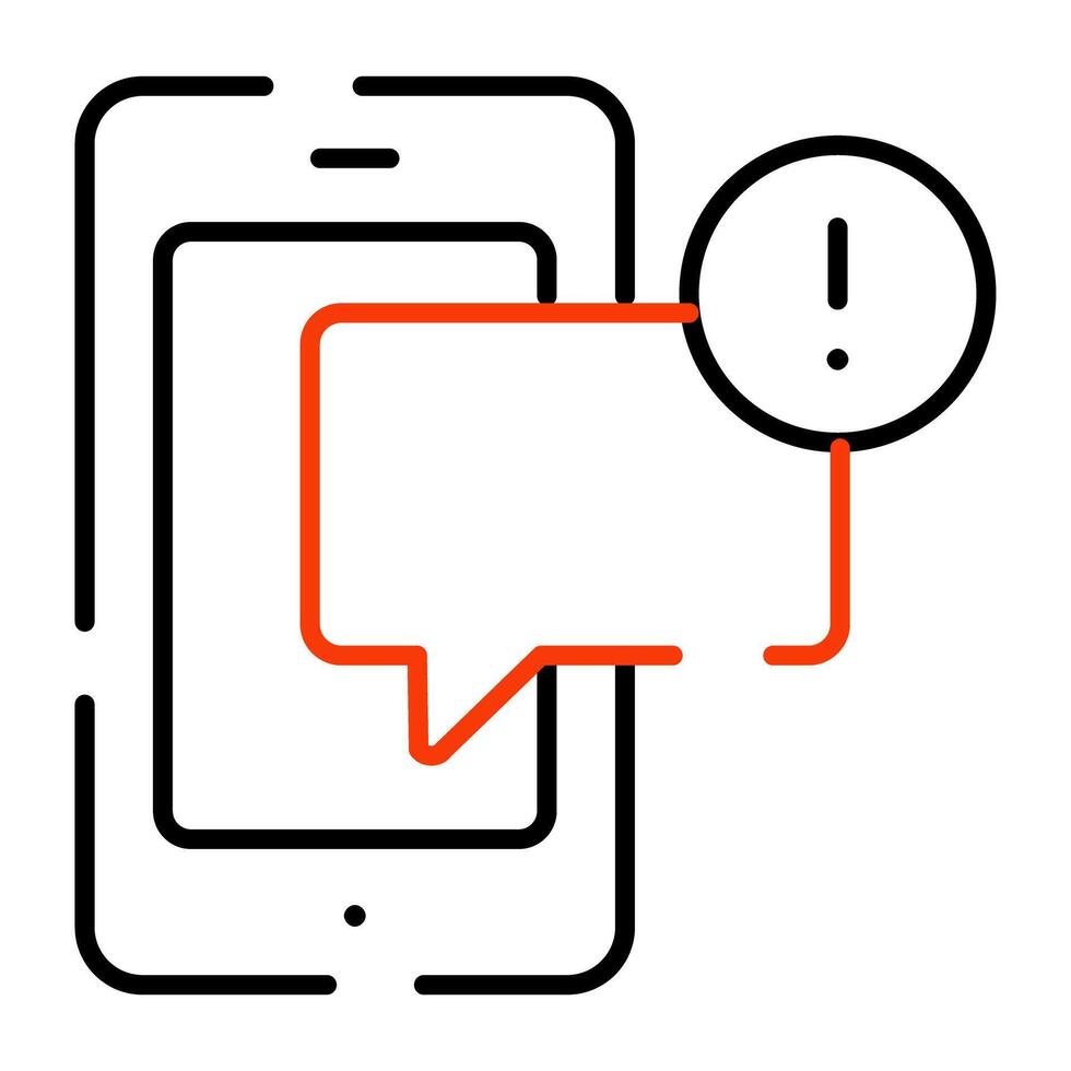 Modern design icon of mobile chat error vector
