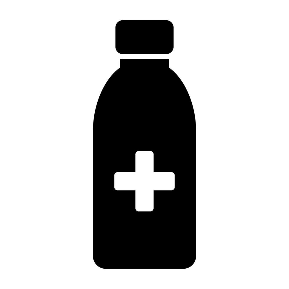 glyph design icon of medicine jar vector