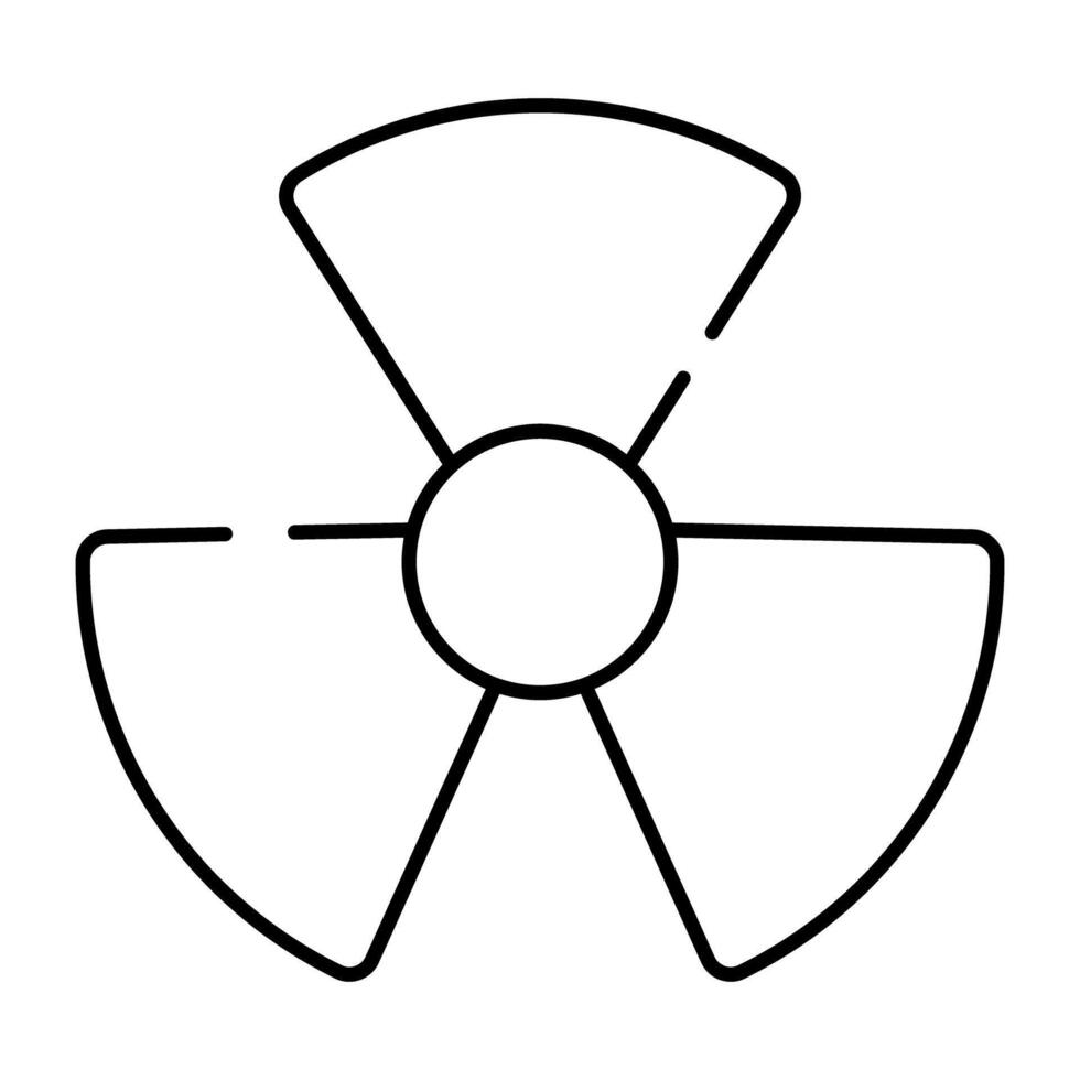 An editable design icon of radioactive sign vector