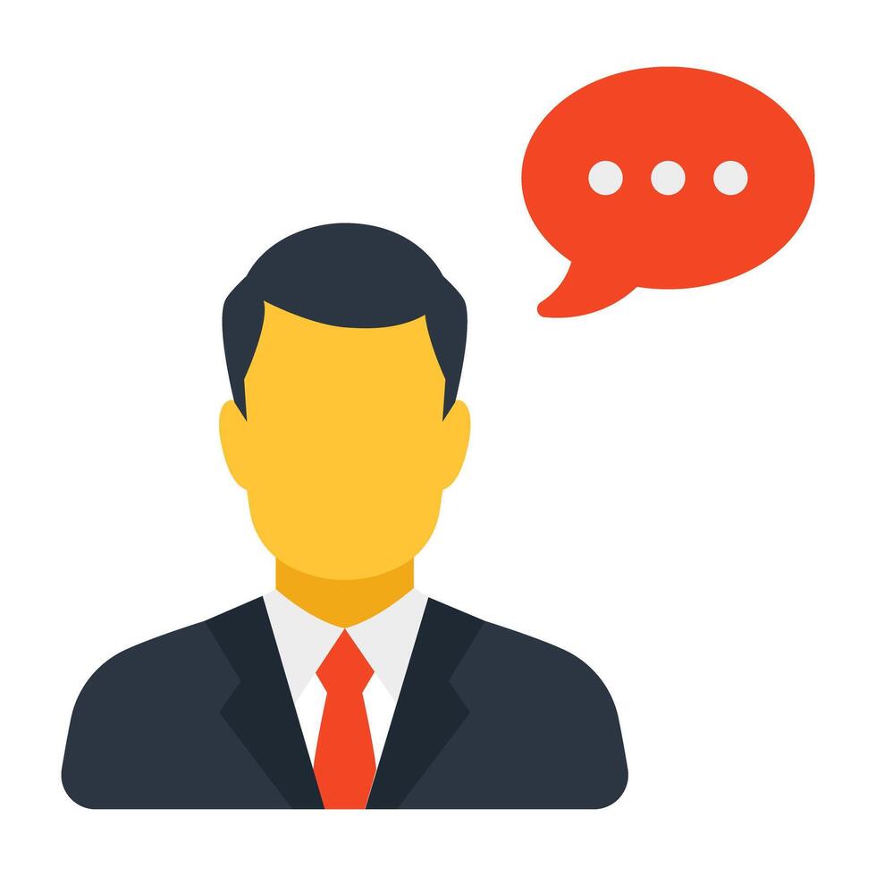 Speech bubble with avatar denoting concept of personal    communication vector