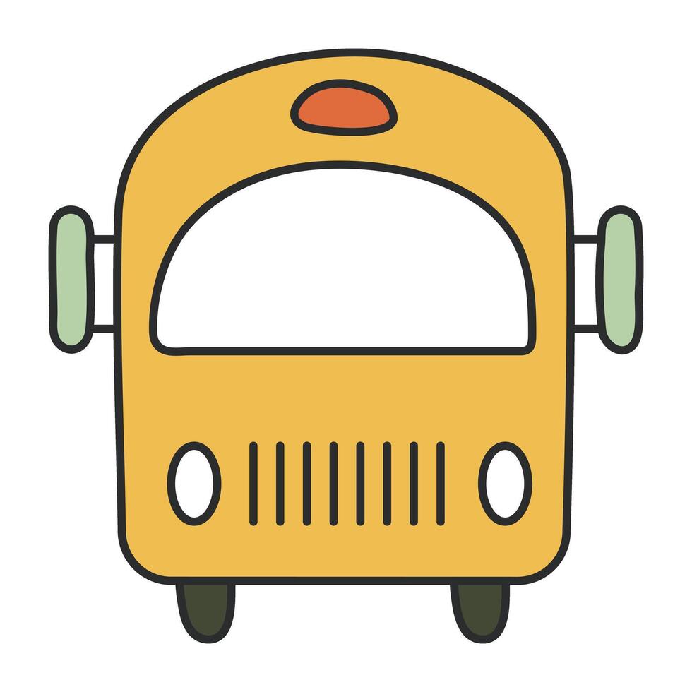 un plano diseño icono de colegio autobús vector