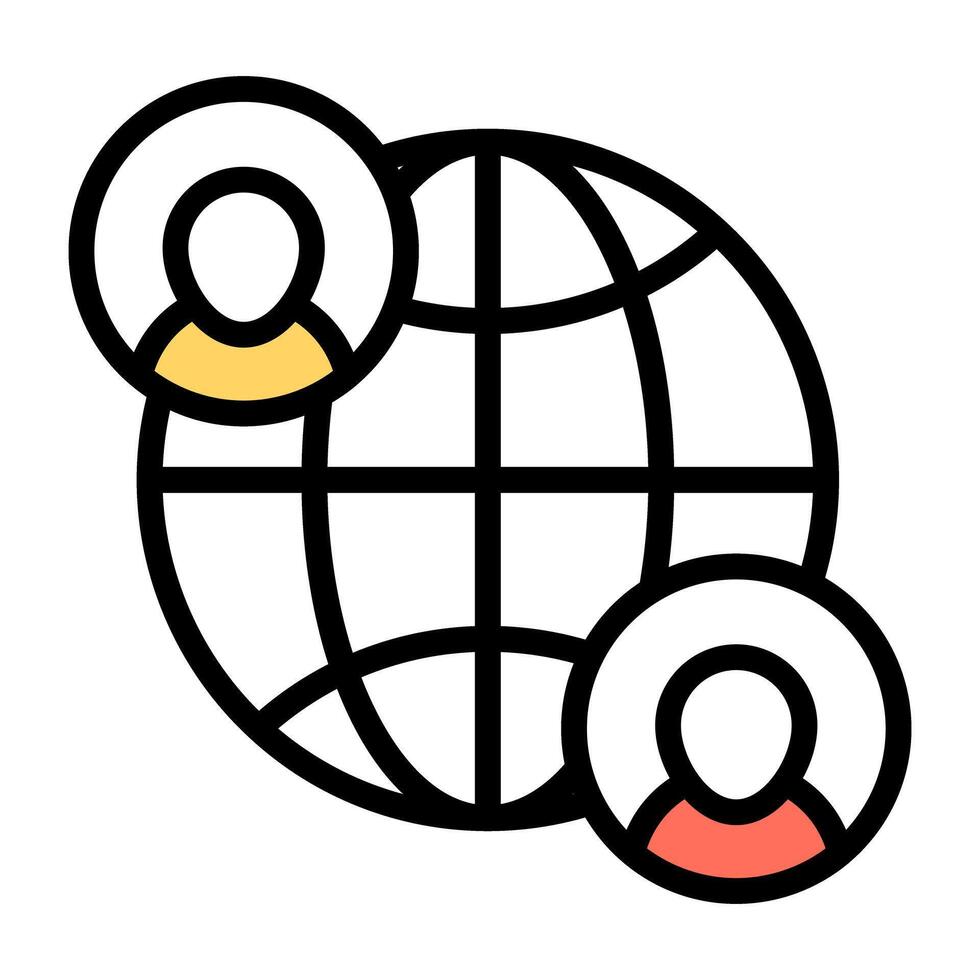 A colored design icon of global student vector