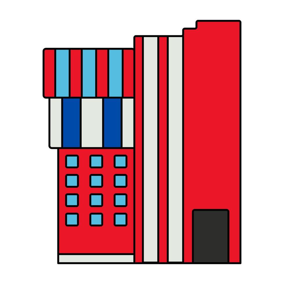 un único diseño icono de rascacielos vector