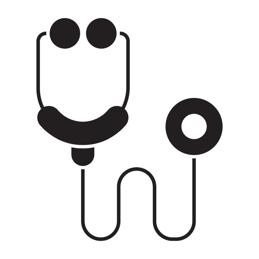 Medical acoustic device, icon of stethoscope vector