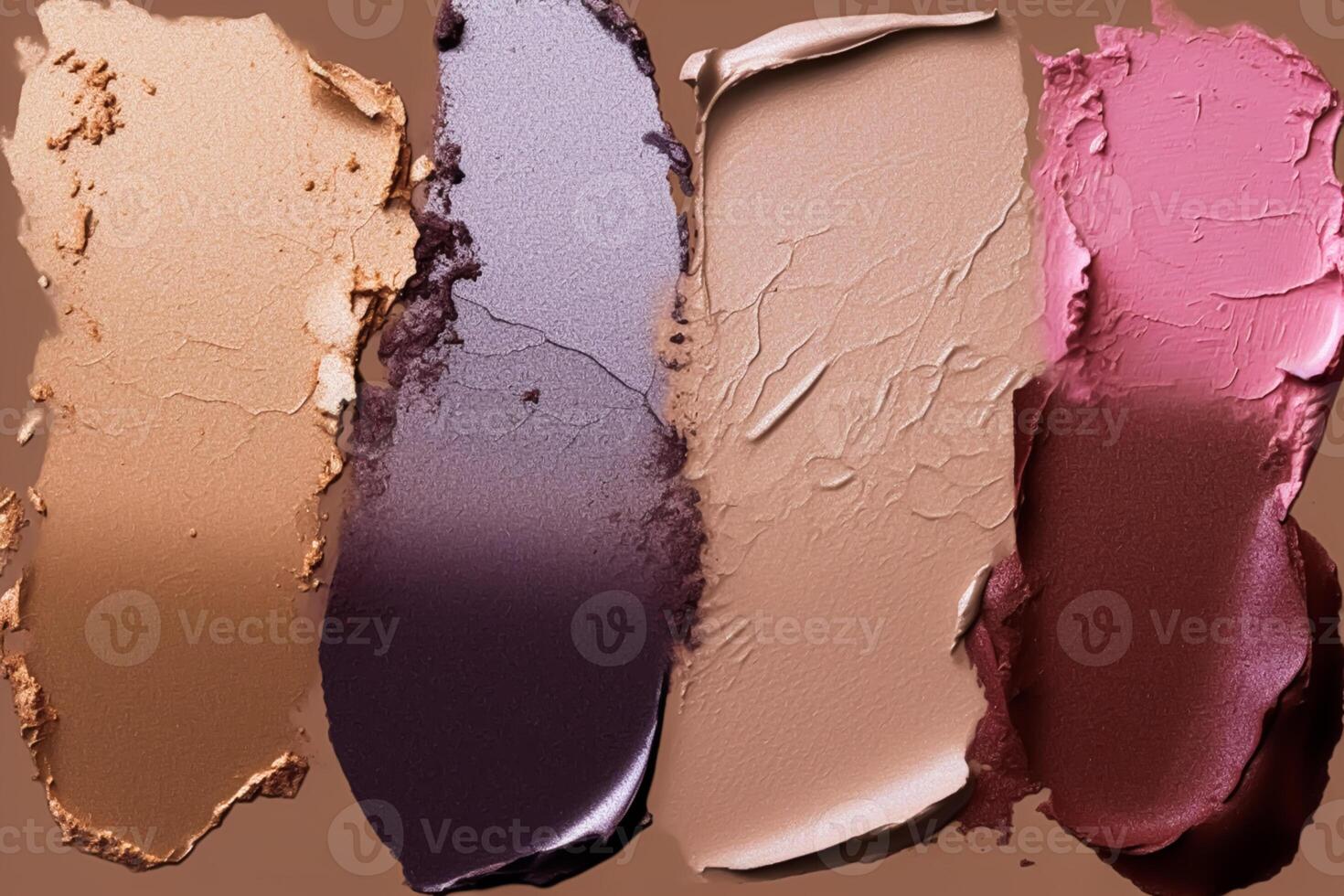 Beauty make-up product sample texture as abstract makeup cosmetics background, crushed cosmetic products photo