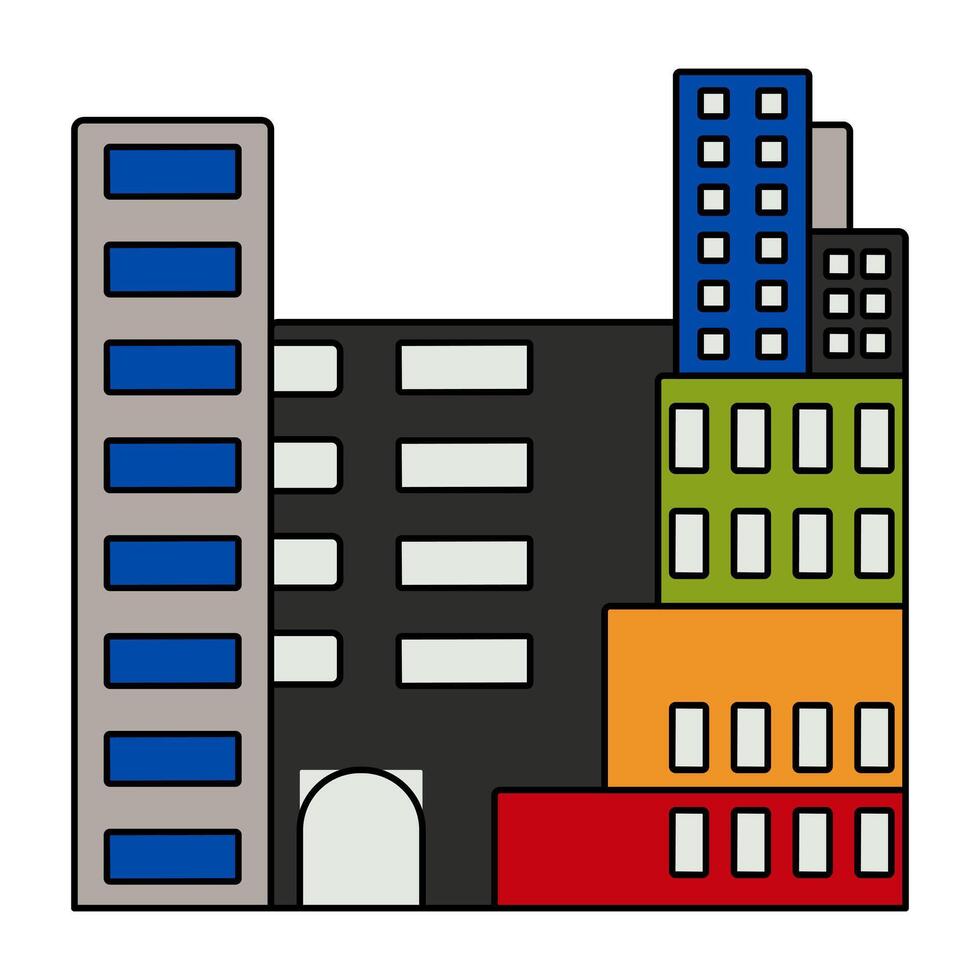 un único diseño icono de edificio vector