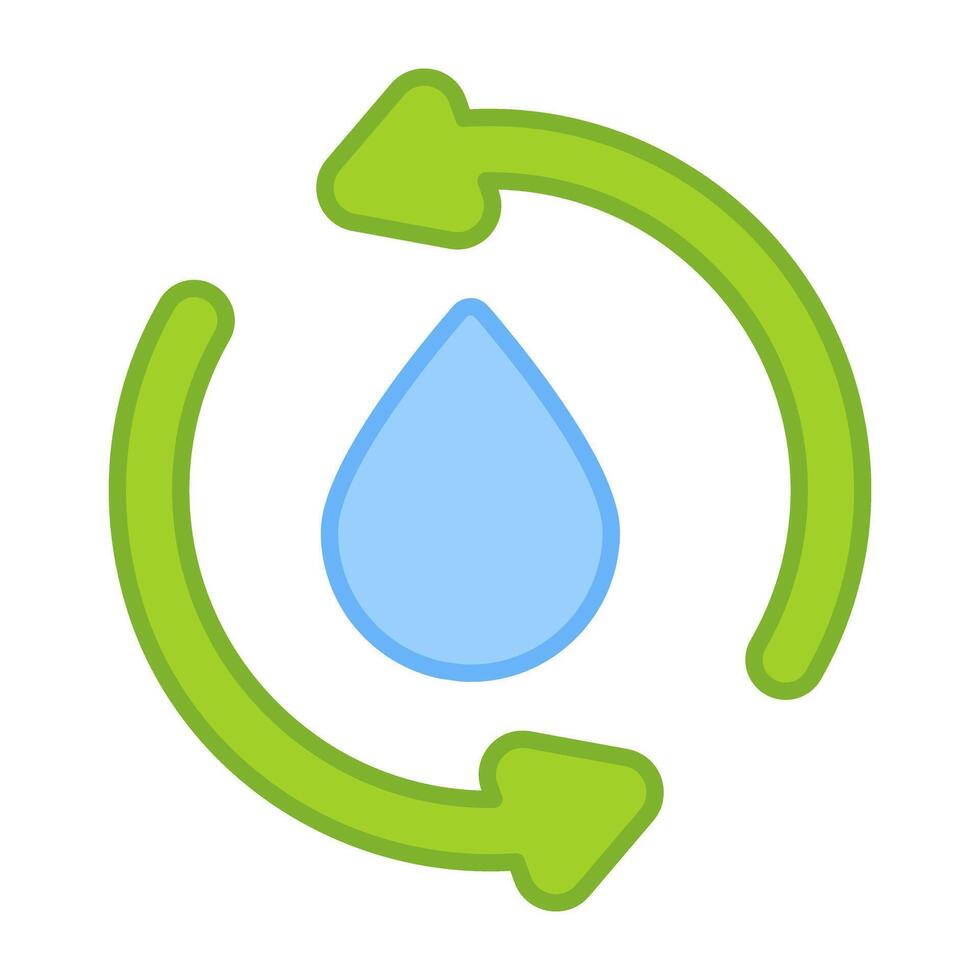 Aqua drop with arrows showcasing water recycling vector
