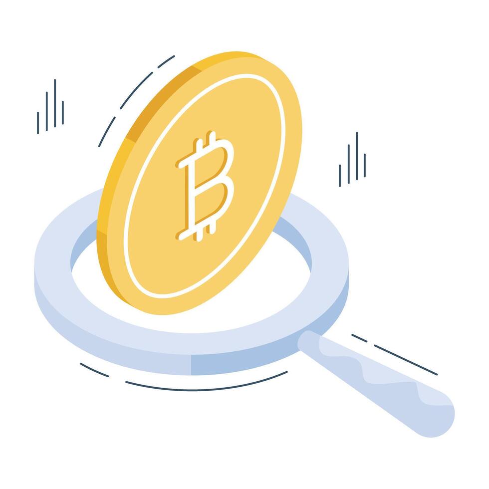 Premium download icon of bitcoin analysis vector